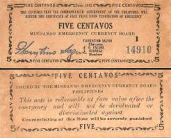 *5 Centavos Filipíny 1943, S481b AU - Kliknutím na obrázok zatvorte -